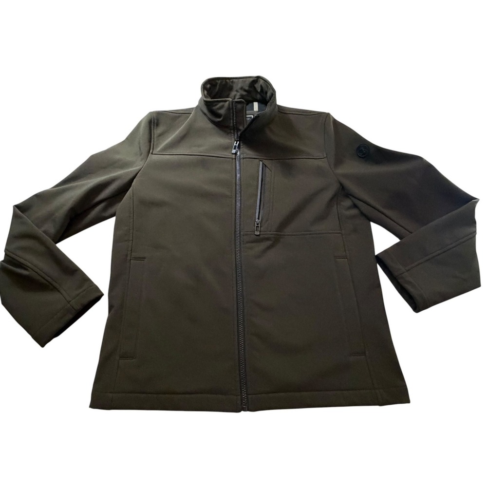 Calvin Klein Men's Jacket MED Green Soft Shell Water Resistant 4-Way Stretch